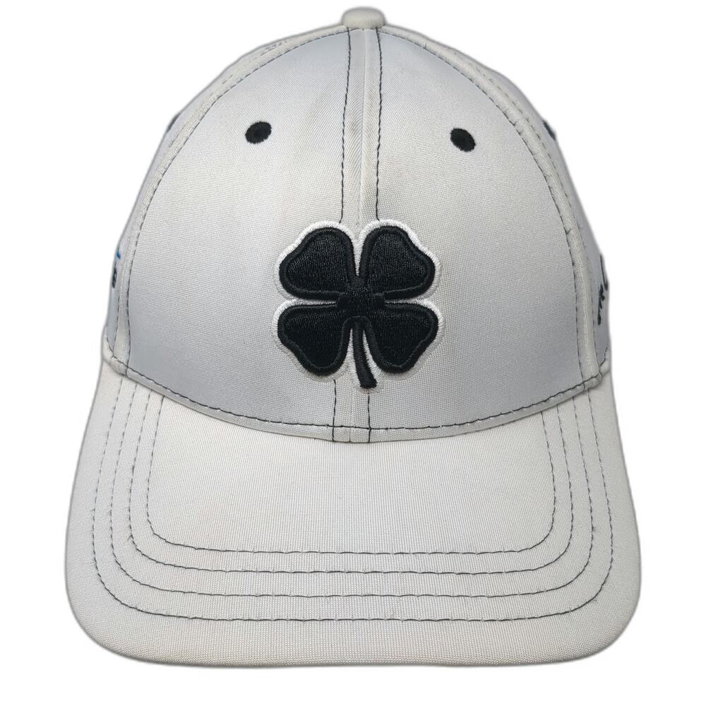 Black Clover Baseball Cap White OS Strapback Live Lucky ASG Clover Logo Hat